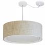 Imagem de Lustre Pendente Cilíndrico Com Desvio Md-4317 Cúpula em Tecido 60x25cm Rustico Bege - Bivolt