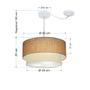Imagem de Lustre Pendente Cilíndrico Com Desvio Palha e Bege MJ-4360 Para Mesa de Jantar e Estar
