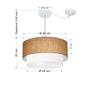 Imagem de Lustre Pendente Cilíndrico Com Desvio Palha e Branco MJ-4365 Para Mesa de Jantar e Estar