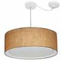 Imagem de Lustre Pendente Cilíndrico Com Desvio Palha MJ-4317 Para Mesa de Jantar e Estar