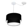 Imagem de Lustre Pendente Cilíndrico Com Desvio Preto MJ-4364 Para Mesa de Jantar e Estar