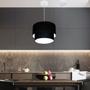 Imagem de Lustre Pendente Cilíndrico Com Desvio Preto MJ-4364 Para Mesa de Jantar e Estar