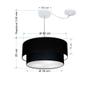 Imagem de Lustre Pendente Cilíndrico Com Desvio Preto MJ-4364 Para Mesa de Jantar e Estar