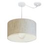 Imagem de Lustre Pendente Cilíndrico Com Desvio Rustico Bege MJ-4229 Para Mesa de Jantar e Estar