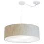 Imagem de Lustre Pendente Cilíndrico Com Desvio Rustico Bege MJ-4259 Para Mesa de Jantar e Estar