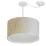 Imagem de Lustre Pendente Cilíndrico Com Desvio Rustico Bege MJ-4307 Para Mesa de Jantar e Estar