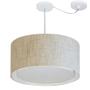 Imagem de Lustre Pendente Cilíndrico Com Desvio Rustico Bege MJ-4315 Para Mesa de Jantar e Estar