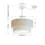 Imagem de Lustre Pendente Cilíndrico Com Desvio Rustico Bege MJ-4367 Para Mesa de Jantar e Estar