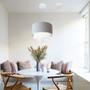 Imagem de Lustre Pendente Cilíndrico Com Desvio Rustico Cinza e Branco MJ-4362 Para Mesa de Jantar e Estar