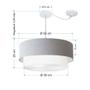 Imagem de Lustre Pendente Cilíndrico Com Desvio Rustico Cinza e Branco MJ-4362 Para Mesa de Jantar e Estar
