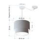 Imagem de Lustre Pendente Cilíndrico Com Desvio Rustico Cinza MJ-4359 Para Mesa de Jantar e Estar