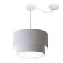 Imagem de Lustre Pendente Cilíndrico Com Desvio Rustico Cinza MJ-4359 Para Mesa de Jantar e Estar