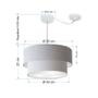 Imagem de Lustre Pendente Cilíndrico Com Desvio Rustico Cinza MJ-4361 Para Mesa de Jantar e Estar