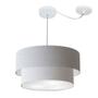 Imagem de Lustre Pendente Cilíndrico Com Desvio Rustico Cinza MJ-4361 Para Mesa de Jantar e Estar