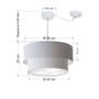 Imagem de Lustre Pendente Cilíndrico Com Desvio Rustico Cinza MJ-4366 Para Mesa de Jantar e Estar