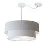Imagem de Lustre Pendente Cilíndrico Com Desvio Rustico Cinza MJ-4367 Para Mesa de Jantar e Estar