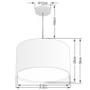 Imagem de Lustre Pendente Cilíndrico Duplo Vivare Md-4287 Cúpula em Tecido 45x30cm - Bivolt