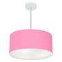 Imagem de Lustre Pendente Cilíndrico Md-4049 Cúpula em Tecido 50x21cm Rosa Bebê - Bivolt