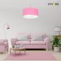 Imagem de Lustre Pendente Cilíndrico Md-4049 Cúpula em Tecido 50x21cm Rosa Bebê - Bivolt