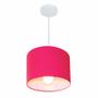 Imagem de Lustre Pendente Cilíndrico Md-4054 Cúpula em Tecido 30x21cm Rosa Pink - Bivolt