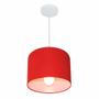 Imagem de Lustre Pendente Cilíndrico Md-4054 Cúpula em Tecido 30x21cm Vermelho - Bivolt