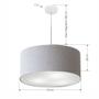 Imagem de Lustre Pendente Cilíndrico Md-4100 Cúpula em Tecido 50x25cm Rustico Cinza - Bivolt