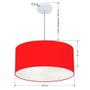 Imagem de Lustre Pendente Cilíndrico Md-4100 Cúpula em Tecido 50x25cm Vermelho - Bivolt