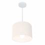 Imagem de Lustre Pendente Cilíndrico Md-4113 Cúpula em Tecido 30x25cm Branco - Bivolt