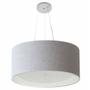 Imagem de Lustre Pendente Cilíndrico Md-4145 Cúpula em Tecido 50x25cm Rustico Cinza / Branco - Bivolt