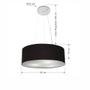 Imagem de Lustre Pendente Cilíndrico Md-4181 Cúpula em Tecido 40x15cm Preto - Bivolt