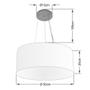 Imagem de Lustre Pendente Cilíndrico Md-4188 Cúpula em Tecido 50x25cm Branco - Bivolt