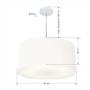 Imagem de Lustre Pendente Cilíndrico Md-4214 Cúpula em Tecido 55x25cm Branco - Bivolt