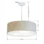 Imagem de Lustre Pendente Cilíndrico Md-4217 Cúpula em Tecido 50x15cm Rustico Bege - Bivolt