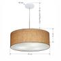 Imagem de Lustre Pendente Cilíndrico Md-4218 Cúpula em Tecido 55x15cm Palha - Bivolt