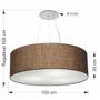 Imagem de Lustre Pendente Cilíndrico Md-4381 Cúpula em Tecido 100x30cm Café - Bivolt