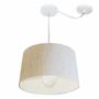 Imagem de Lustre Pendente Cone Com Desvio Linho Bege MJ-4275 Para Mesa de Jantar e Estar