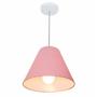 Imagem de Lustre Pendente Cone Md-4028 Cúpula em Tecido 25/30x12cm Rosa Bebê - Bivolt