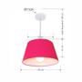 Imagem de Lustre Pendente Cone Md-4039 Cúpula em Tecido 21/40x30cm Rosa Pink - Bivolt