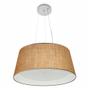 Imagem de Lustre Pendente Cone Md-4144 Cúpula em Tecido 25x50x40cm Palha / Branco - Bivolt