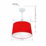 Imagem de Lustre Pendente Cone Md-4156 Cúpula em Tecido 30/45x40cm Vermelho - Bivolt