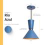 Imagem de Lustre Pendente Cone Rio em Alumínio Azul