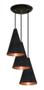 Imagem de Lustre Pendente Cone Triplo Ideal Mesa De Jantar, Quarto