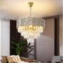 Imagem de Lustre Pendente De Cristal Dourado 50Cm Redondo + 6Lampadas