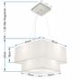 Imagem de Lustre Pendente Duplo Quadrado Vivare Md-4157 Cúpula em Tecido 40x35cm Branco - Bivolt