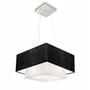 Imagem de Lustre Pendente Duplo Quadrado Vivare Md-4157 Cúpula em Tecido 40x35cm Preto / Branco - Bivolt