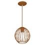 Imagem de Lustre Pendente Esfera Bola Cobre 18x19 cm Sala Quarto