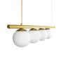 Imagem de Lustre Pendente Figo com 4 Globos Esfera de Vidro - Ouro