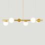 Imagem de Lustre Pendente Figo com 6 Globos Esfera de Vidro - Ouro - Trybo Design