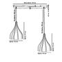 Imagem de Lustre Pendente Gota Duplo Base Retangular Escovado