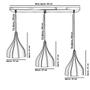 Imagem de Lustre Pendente Gota Triplo Base Retangular Branco